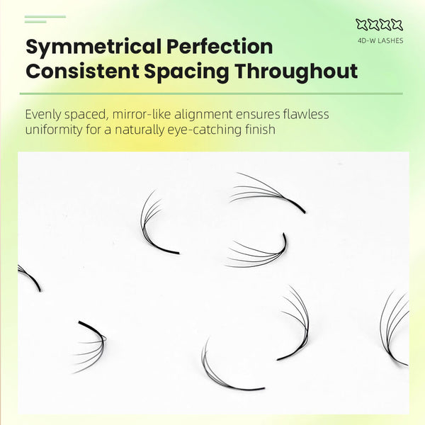 Yelix Smaller Spacing 4D w Lashes 0.07 C/D Curl 8-15mm Mix Volume Self Fanning Lash Extensions