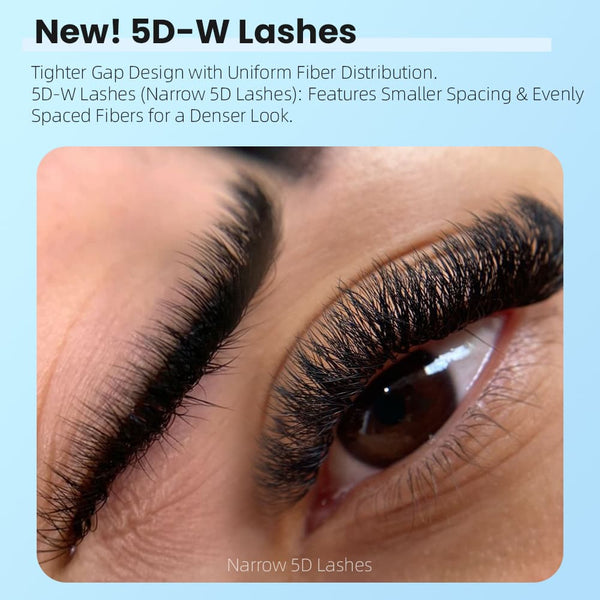 Yelix NEW Smaller Spacing 5D w Lashes 0.07 C/D Curl 8-15mm Mix Volume Self Fanning Lash Extensions