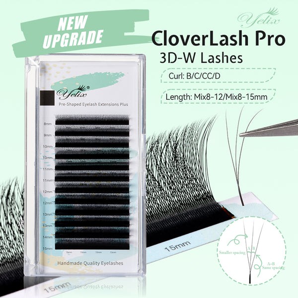 Yelix Smaller Spacing 3D Lashes 0.07mm Natural Lashes Eyelash Extensions Dense Automatic Flowering Premade Fans Soft Lashes