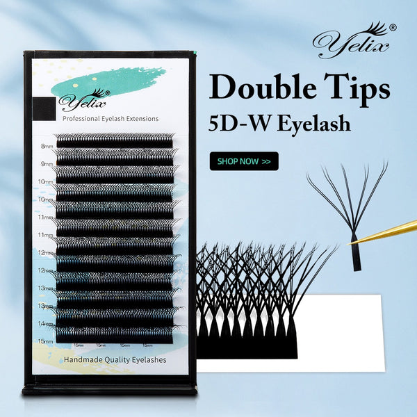 Yelix 0.07 Double Tips 5D-W shaped Auto Fan Eyelash Extension