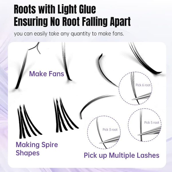 Yelix Camellia Manhua Lash with Adhesive Chinese style Packaging 0.07, I/B/C/D/LJ/LB/LC, mix 8-12mm