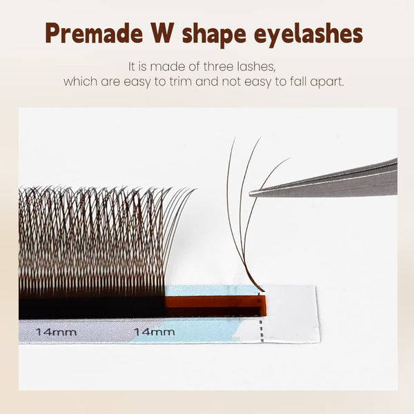 Yelix New Black Brown Smaller Spacing 3D W Lashes Natural Soft Lashes Volume Lash Tray