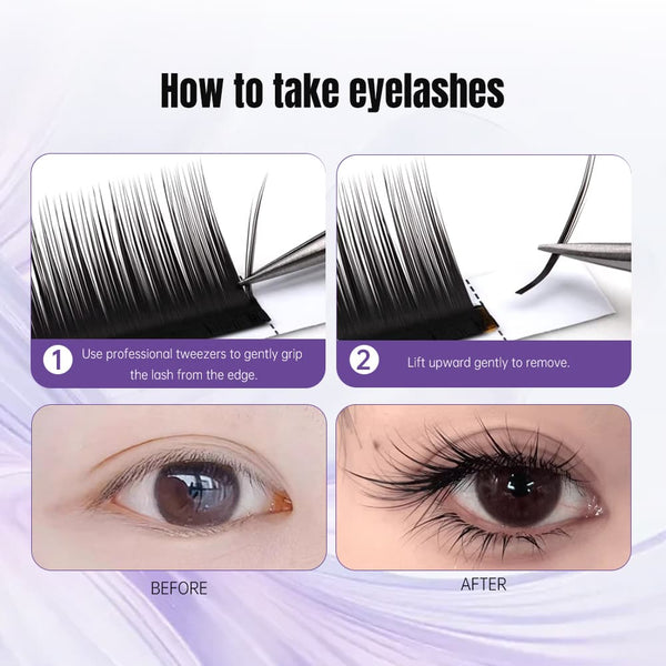 Yelix Camellia Manhua Lash with Adhesive Chinese style Packaging 0.07, I/B/C/D/LJ/LB/LC, mix 8-12mm