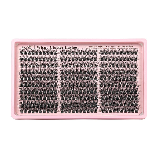 Yelix DIY Mega Volume: NEW 300pcs Wispy Cluster Kit for Salon Cat Eyes at Home (C 10-16mm)