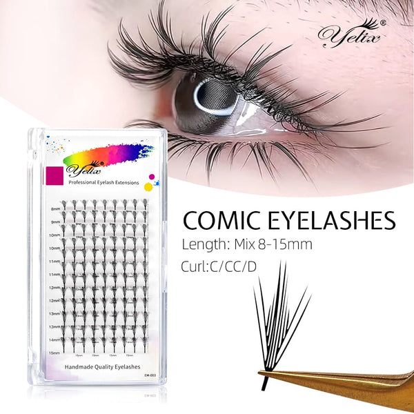 Pestañas de Cómic Yelix 0.07mm C/CC/D Efecto Pluma Aleteo