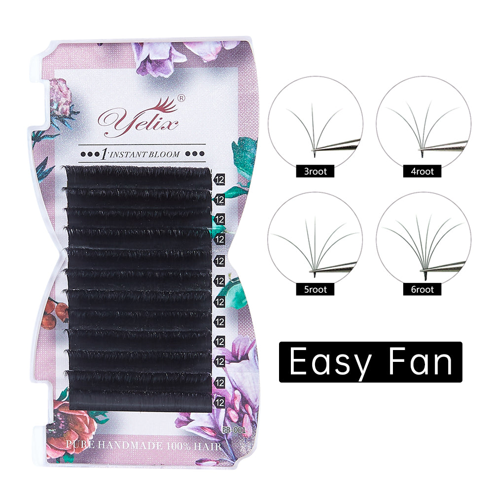 Yelix 0.10mm Standard Auto Fan 3D Blooming Effect Self Fanning Lashes Rapid Volume Eyelash Extensions