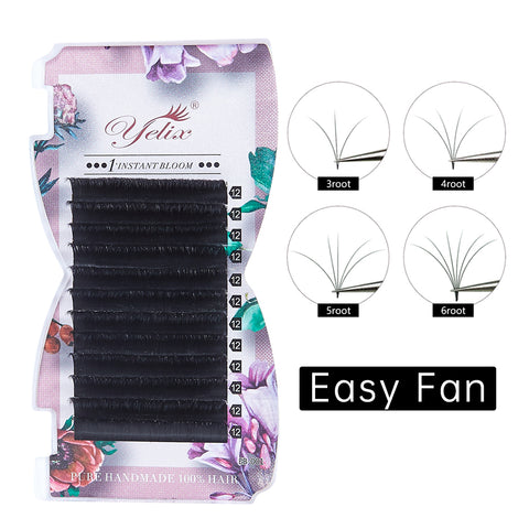 Yelix 0.10mm Standard Auto Fan 3D Blooming Effect Self Fanning Lashes Rapid Volume Eyelash Extensions