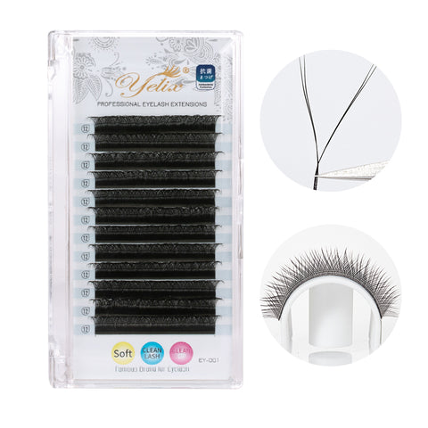 Yelix 0.07mm YY Shape Auto Fan Eyelash Extensions