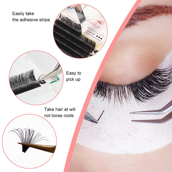 Yelix 0.03 Camellia Auto Fan Curly Wispy Lashes Eyelash Extension