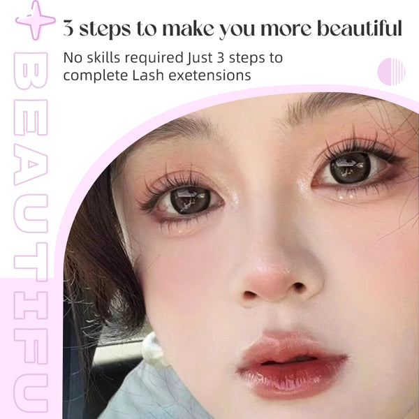 Ylix Pure Desire Cat False Eyelashes Natural DIY Cluster Lashes Classic Self-Adhesive handmade 3D Weaving Skills Individual 6 Rows Lashes