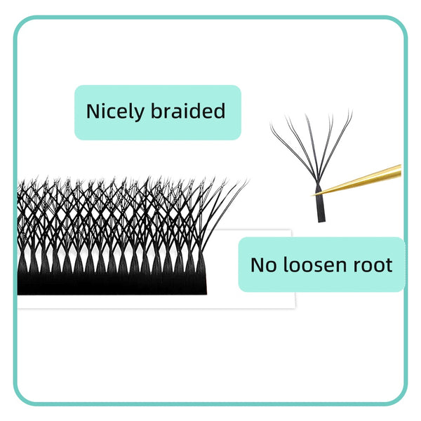 Yelix 0.07 Double Tips 5D-W shaped Auto Fan Eyelash Extension
