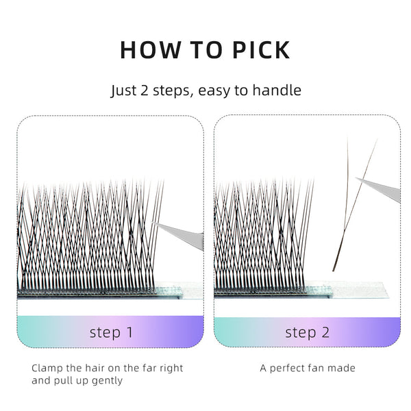 Yelix 2D Y Lashes Extensions 0.07mm 0.10mm B/C/D 6-12 Single/ Mix Length yelixlash