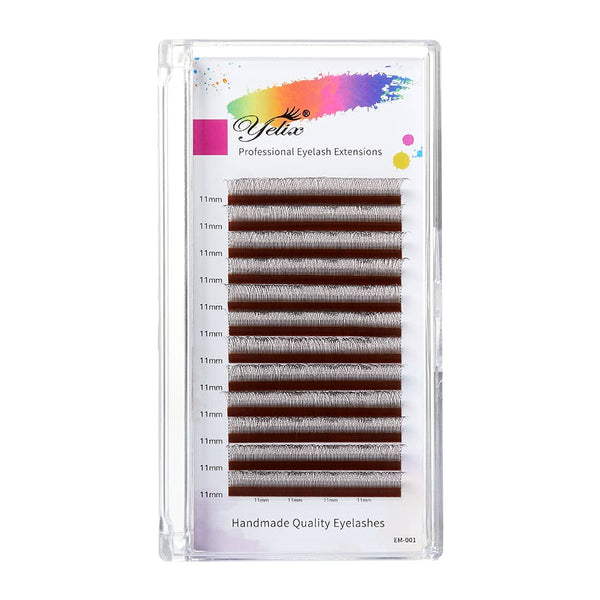 Yelix 2D Y Lashes Extensions 0.07 B/C/D Black Brown Premade Fans Eyelashes Natural Eyelash Light Volume Fans