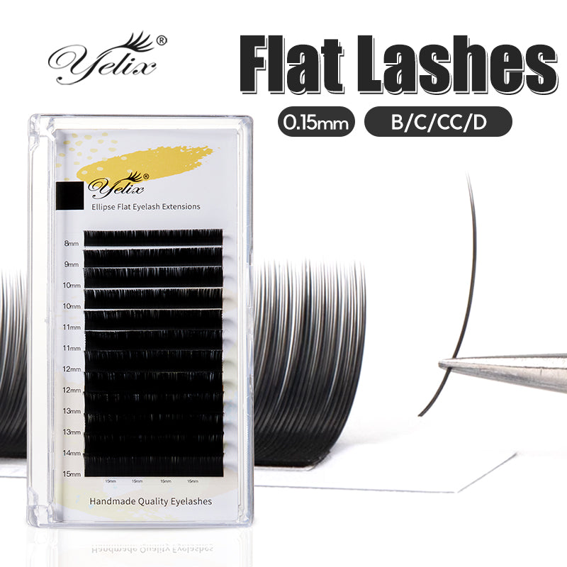 Yelix Flat Lashes B/C/CC/D Curl 0.15mm Eyelash Extension