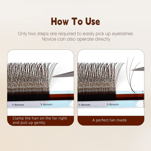 Yelix New Black Brown Smaller Spacing 3D W Lashes Natural Soft Lashes Volume Lash Tray