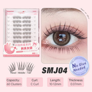 Yelix Comic Eye Korean Girl Group False Lash Large Capacity No Glue 10 Rows