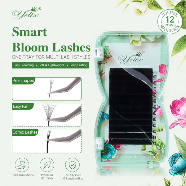 Yelix 2026 NEW Smart Bloom Lash 0.07 B/C/D Mix 8-15mm Perfect Defined Easy Fan Eyelash