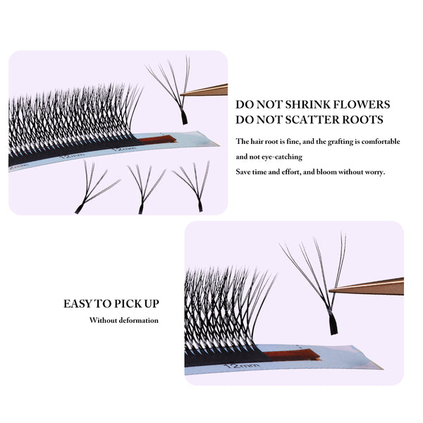 Yelix 0.07 Double Tips 4D W Premade Fan Eyelash Extensions Volume Self Fanning False Lashes