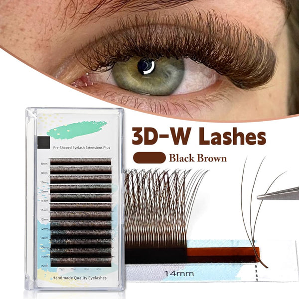Yelix New Black Brown Smaller Spacing 3D W Lashes Natural Soft Lashes Volume Lash Tray