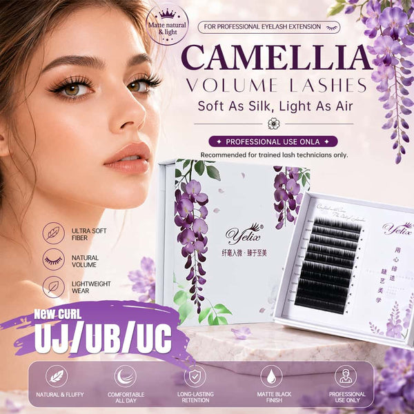 Yelix 2026 New Camellia Volume Lash Anime Lash Arabian style 0.07/LJ/LB/LC/UB/UC/UD Lash Extensions
