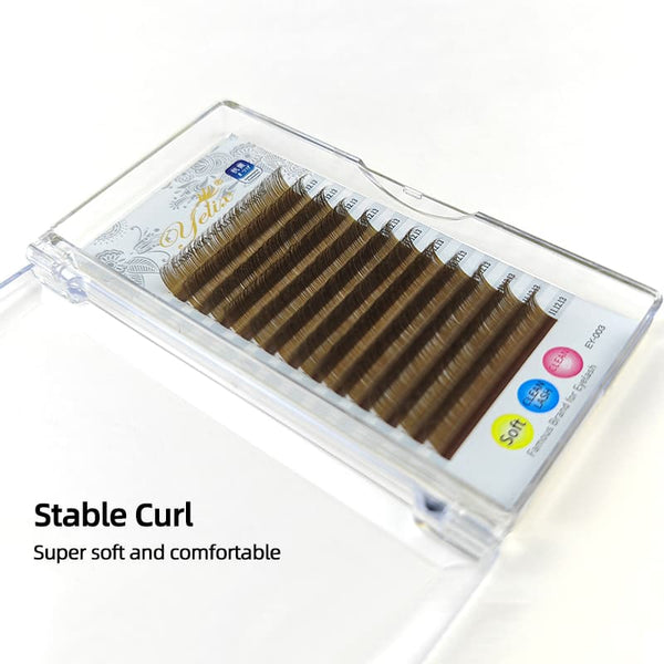 Yelix Clearance Sale 0.07 B/C/CC 8-16mm Brown Easy Fan Lash Volume Lash Extensions