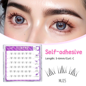 Yelix 6 Rows Lower Lashes Makeup Born Beauty Lower Eyelashes Invisible Band Extension Lower False Eye Lashes Nature Under Lashes