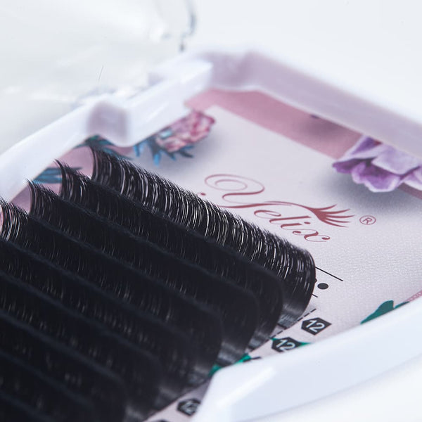 Yelix 0.07mm Standard Easy Fan Volume Eyelash Extensions Uniform Standard Length for Fast Salon Work ( B/C/CC/D/DD, Mix 8-15mm Single 8-20mm Length )