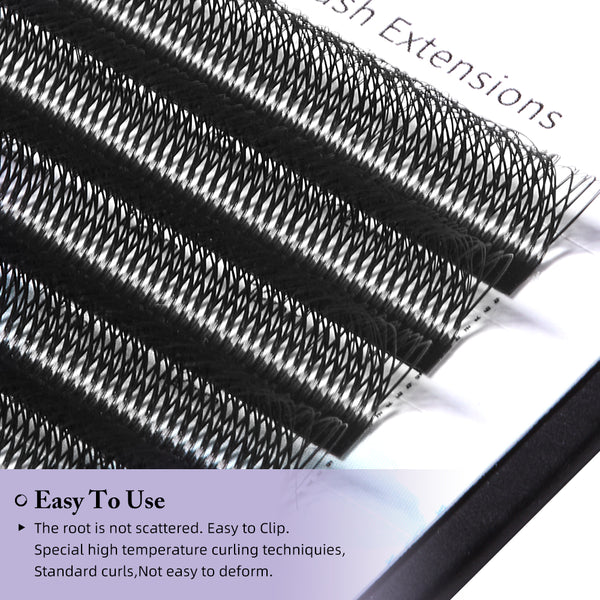 Yelix 0.07 Double Tips 4D W Premade Fan Eyelash Extensions Volume Self Fanning False Lashes