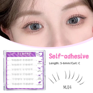 Yelix Cute Under Lashes C Curl Invisible Band Individual Bottom Eyelash Natural Cute Looking Manga Bottom DIY Cluster Lashes Makeup Tools