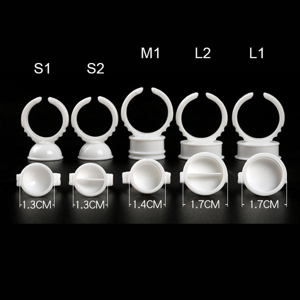 Yelix 100 Pcs Eyelashes Glue Ring Holder Eye Lashes Glue Rings