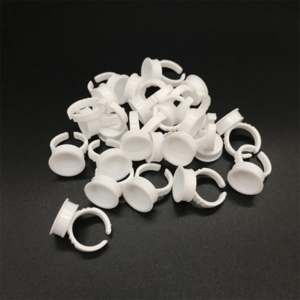 Yelix 100 Pcs Eyelashes Glue Ring Holder Eye Lashes Glue Rings